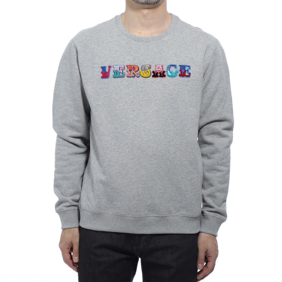 ヴェルサーチェ Versace スウェット Embroidered Logo Sweat Shirt エンブロイダード ロゴ スウェット シャツ トレーナー グレー メンズ A A8026 A モダンブルーyahoo 店 通販 Yahoo ショッピング