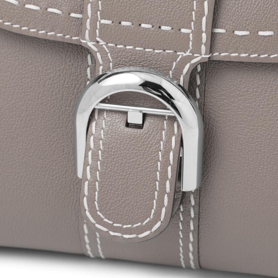 DELVAUX グレー レザー キーホルダー DELVAUX デルヴォー ハンドバッグ 2WAY BRILLANT MINI S