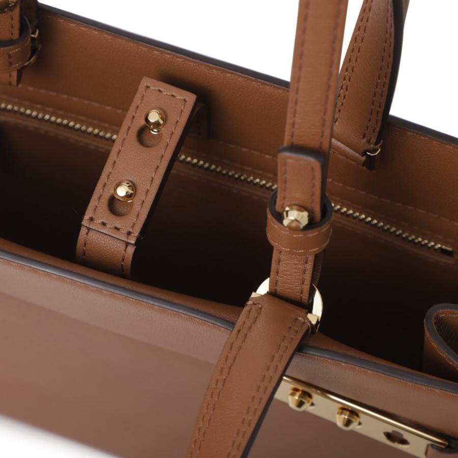 DELVAUX ブラウンショルダーストラップ 保存袋付き DELVAUX（デルヴォー） ハンドバッグ 2WAY TEMPETE CRUSH PM SILKY