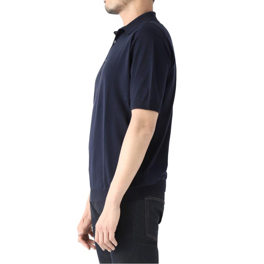 ジョンスメドレー JOHN SMEDLEY ニットポロシャツ ADRIAN シーアイランドコットン 30ゲージ STANDARD FIT メンズ adrian-navy｜mb-y｜03