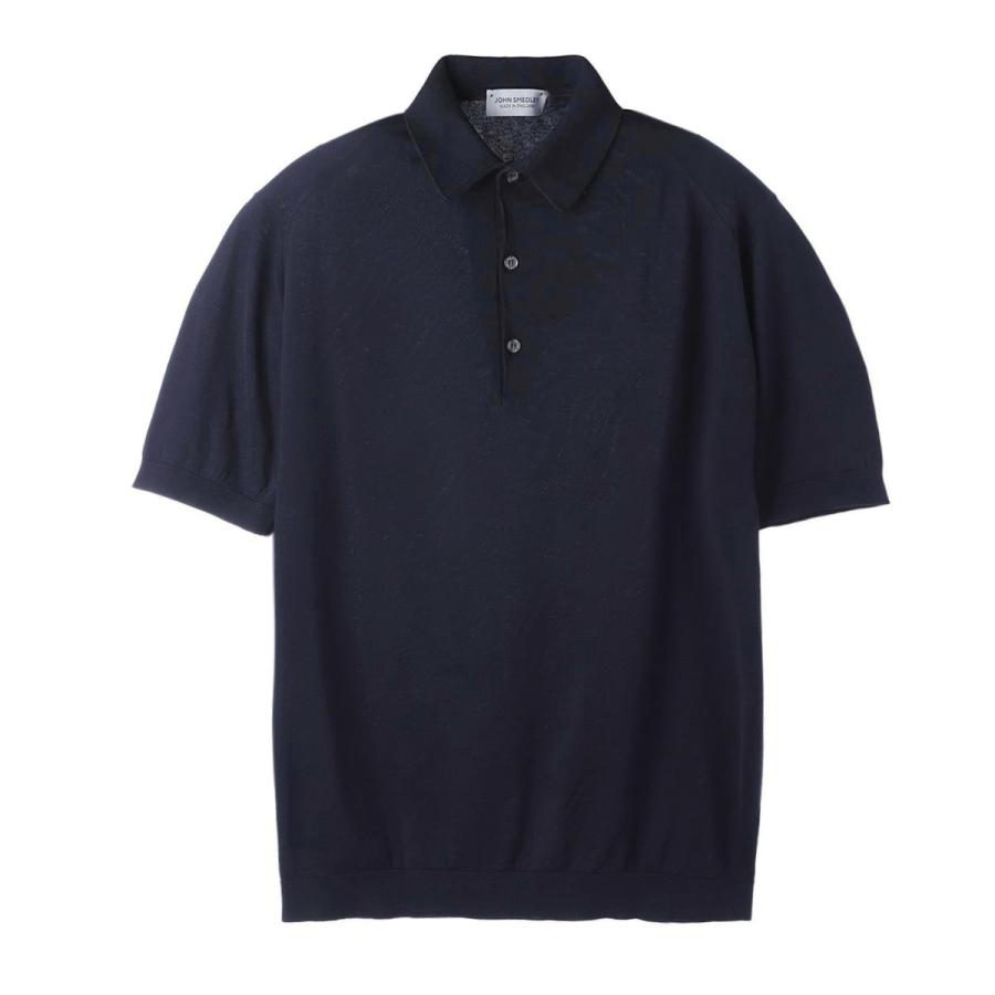 極美品 ジョンスメドレー シーアイランドコットン 半袖ニットポロ ブラック 名作 JOHN SMEDLEY（ジョンスメドレー） ニットポロシャツ ISIS イシス シー