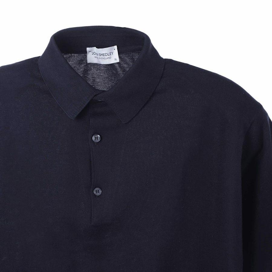 JOHNSMEDLEY ジョンスメドレー　30Gコットンニットポロシャツ L 紺 JOHN SMEDLEY（ジョンスメドレー） ニット ポロシャツ SYRES メンズ