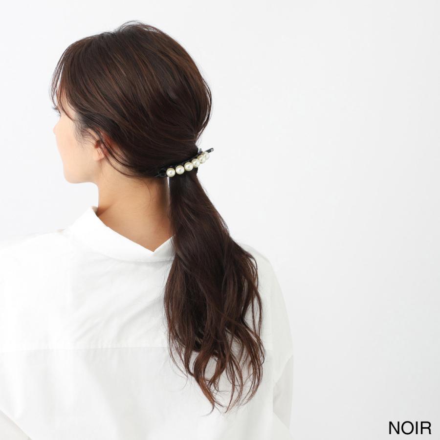 アレクサンドルドゥパリ ALEXANDRE DE PARIS バレッタ TIMELESS LES PERLES OVERSIZE BARRETTE ITALIENNE PERLEE ブラック レディース aitl-17184-02-nの画像
