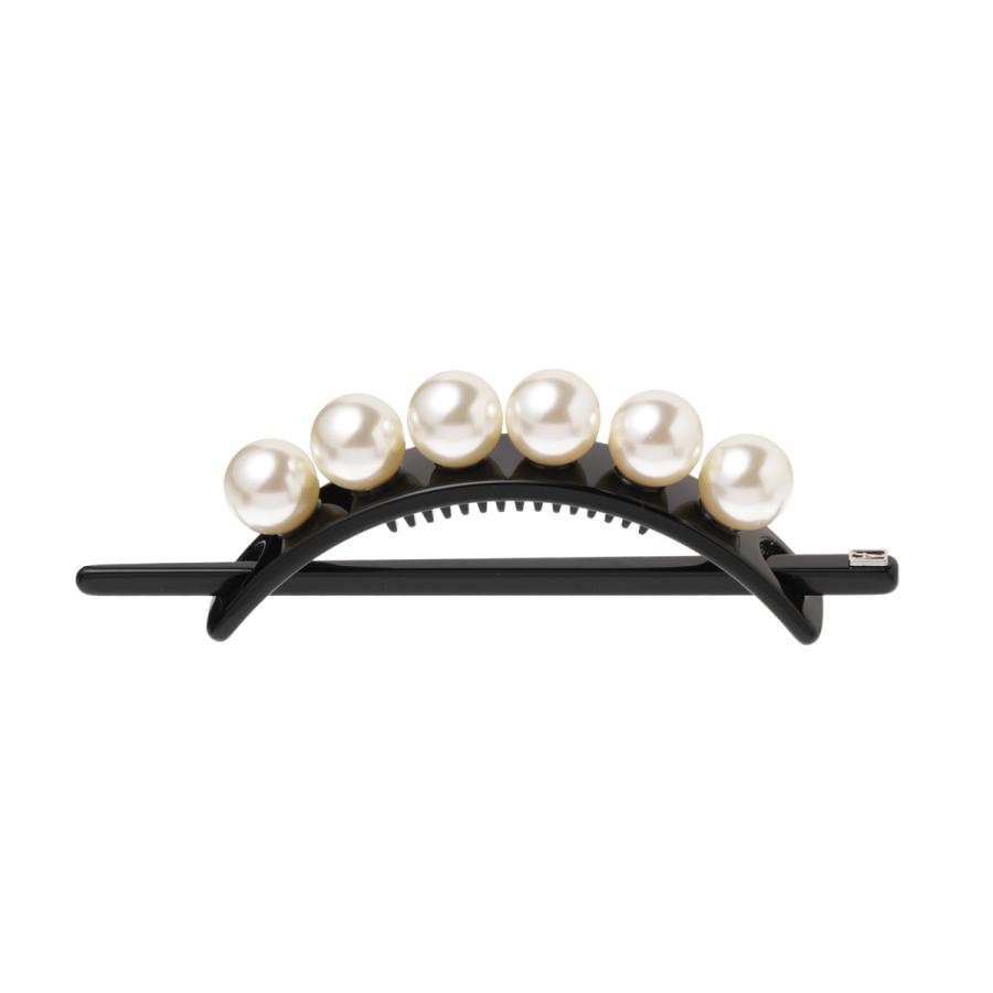 アレクサンドルドゥパリ ALEXANDRE DE PARIS バレッタ TIMELESS LES PERLES OVERSIZE BARRETTE ITALIENNE PERLEE ブラック レディース aitl-17184-02-nの画像
