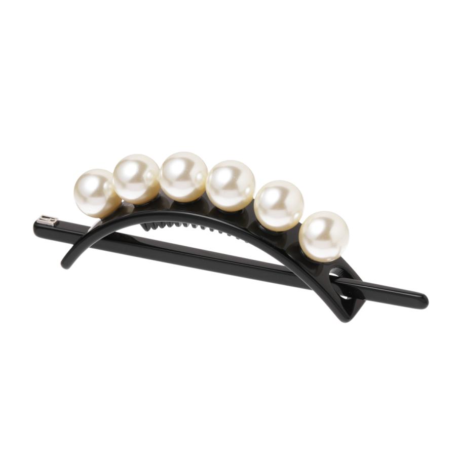 アレクサンドルドゥパリ ALEXANDRE DE PARIS バレッタ TIMELESS LES PERLES OVERSIZE BARRETTE ITALIENNE PERLEE ブラック レディース aitl-17184-02-nの画像