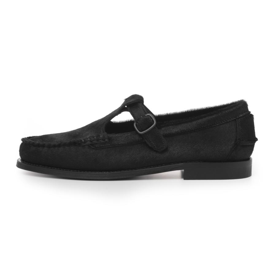ヘリュー HEREU ローファー ALBER CALF HAIR Tバーローファー ブラック メンズ alber-calf-hair-alchmfa25-blackの画像