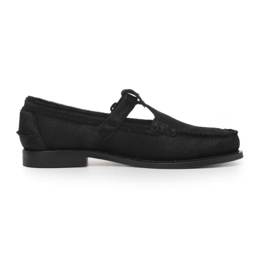 ヘリュー HEREU ローファー ALBER CALF HAIR Tバーローファー ブラック メンズ alber-calf-hair-alchmfa25-blackの画像