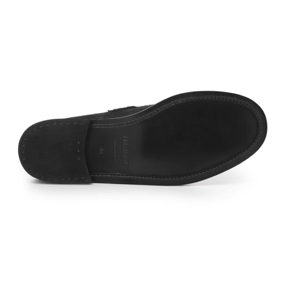 ヘリュー HEREU ローファー ALBER CALF HAIR Tバーローファー ブラック メンズ alber-calf-hair-alchmfa25-blackの画像