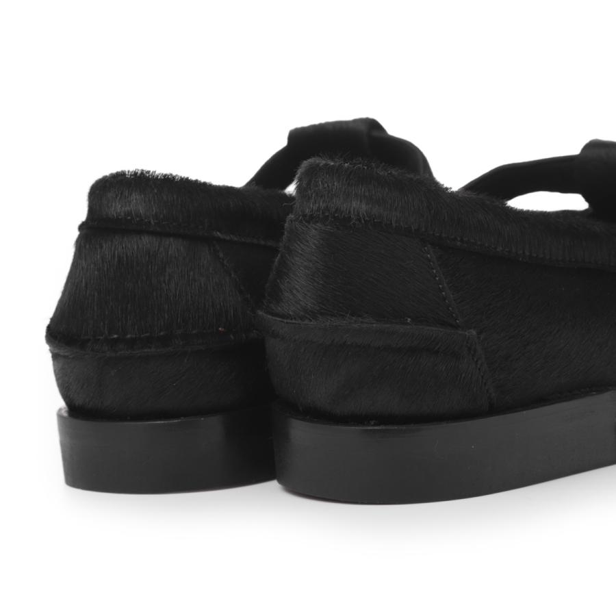 ヘリュー HEREU ローファー ALBER CALF HAIR Tバーローファー ブラック メンズ alber-calf-hair-alchmfa25-blackの画像
