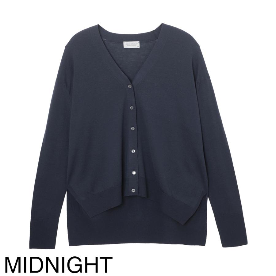 JOHN SMEDLEY V ネックカーディガン ネイビー L メリノウール JOHN SMEDLEY（ジョンスメドレー） JOHN SMEDLEY Vネック カーディガン