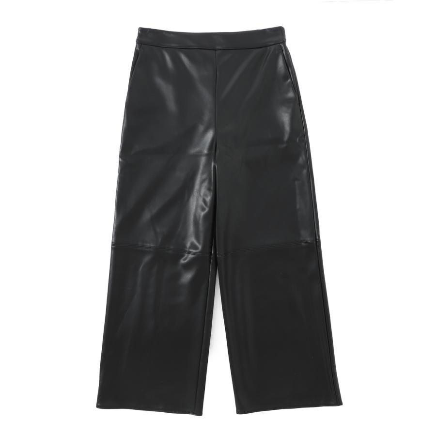 エスマックスマーラ S Max Mara ワイドパンツ AMATI エコレザー ストレッチ ストレート ワイドパンツ トラウザーズ レディース amati-2529786023000-004の画像