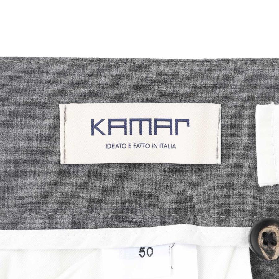 カマール Kamar ツープリーツ スラックス AMOS ウールパンツ グレー メンズ amos-8324-10の画像
