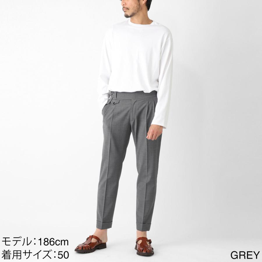 カマール Kamar ツープリーツ スラックス AMOS ウールパンツ グレー メンズ amos-8324-10の画像