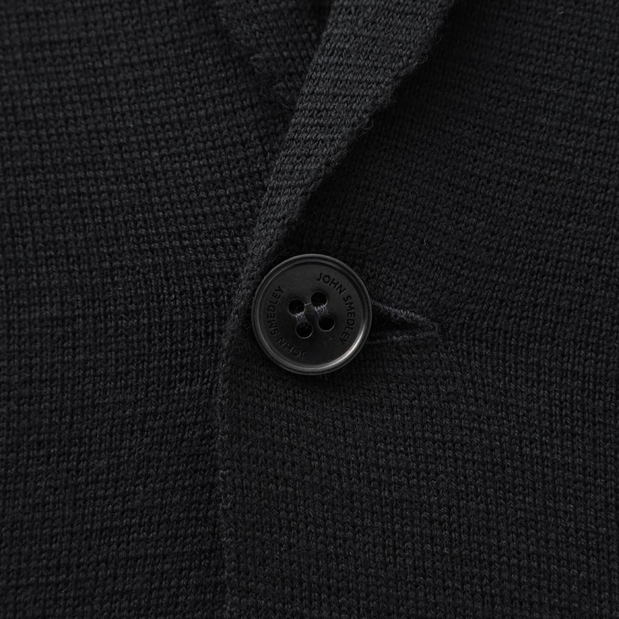 ジョンスメドレー JOHN SMEDLEY 2つボタン ニットジャケット AUTRY エクストラファインメリノウール 24ゲージ EASY FIT メンズ autry-blackの画像