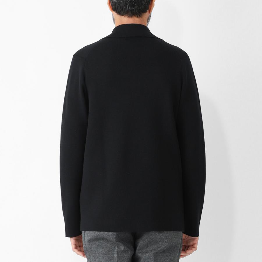ジョンスメドレー JOHN SMEDLEY 2つボタン ニットジャケット AUTRY エクストラファインメリノウール 24ゲージ EASY FIT メンズ autry-blackの画像