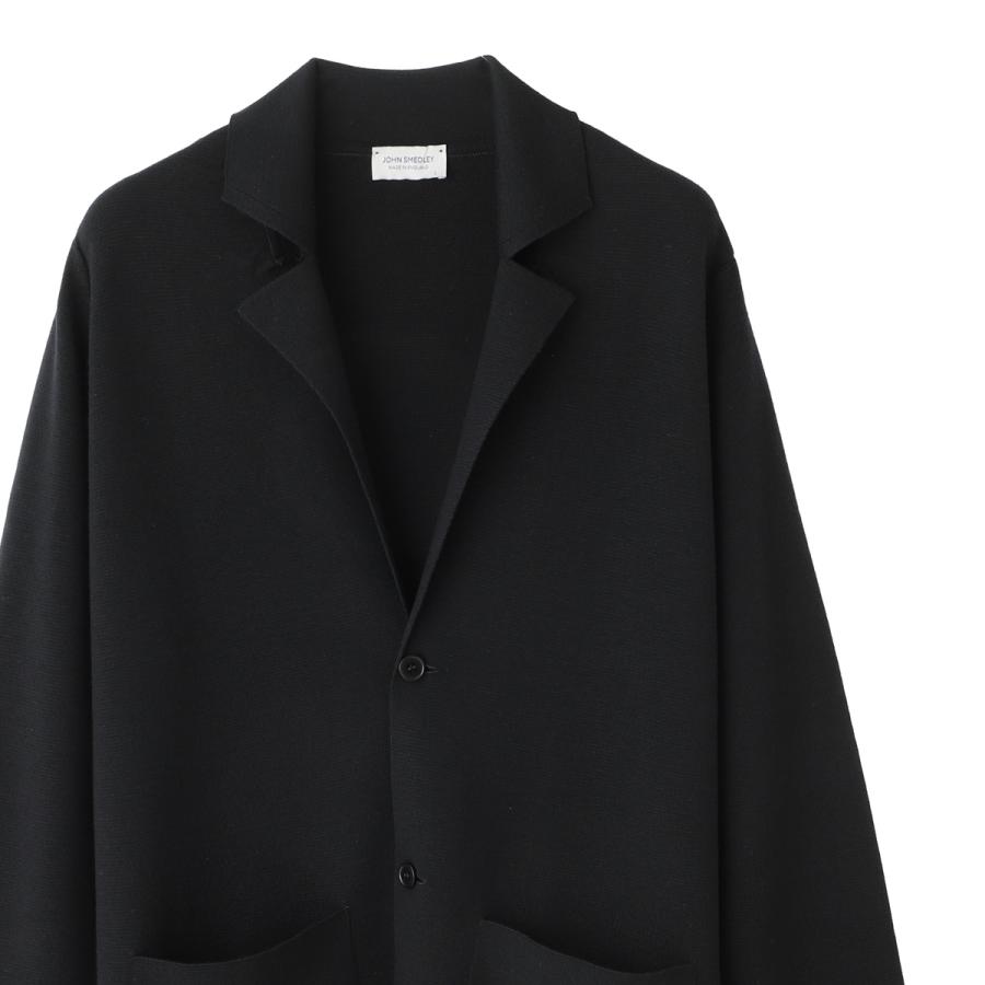 ジョンスメドレー JOHN SMEDLEY 2つボタン ニットジャケット AUTRY エクストラファインメリノウール 24ゲージ EASY FIT メンズ autry-blackの画像