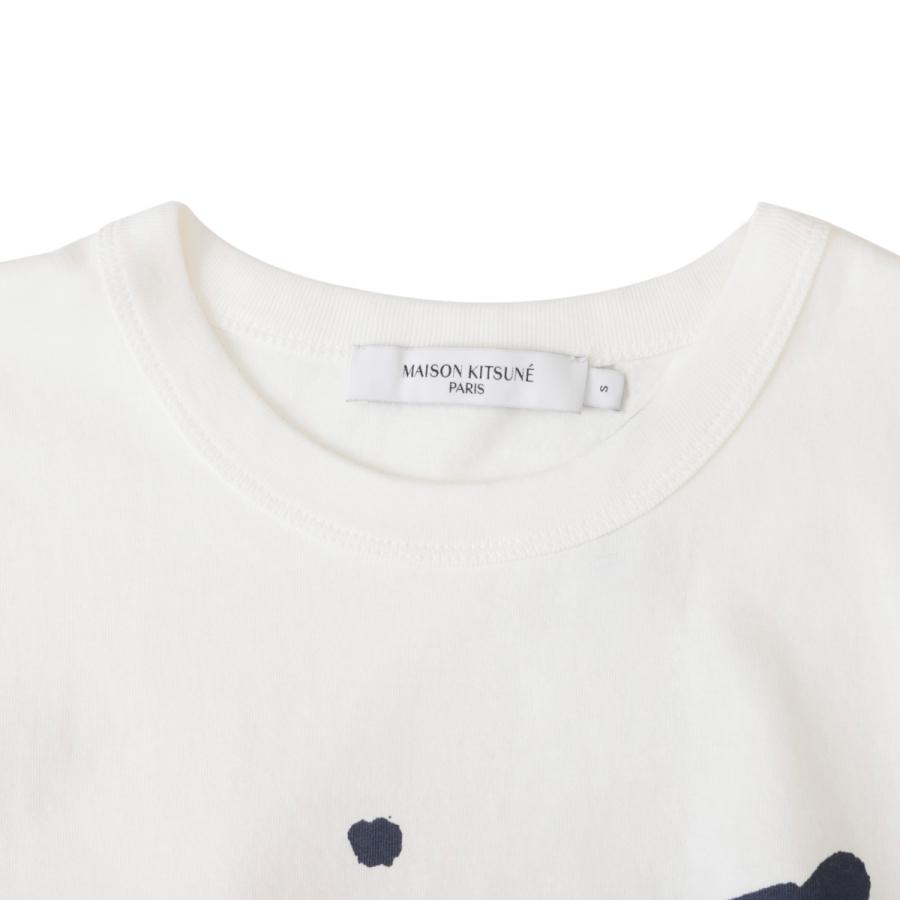 メゾンキツネ MAISON KITSUNE クルーネックTシャツ HANDWRITING CLASSIC TEE-SHIRT レディース aw00104kj0005-p702-latte｜mb-y｜04