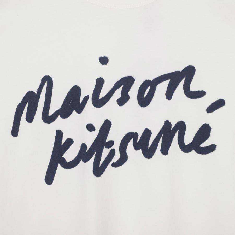 メゾンキツネ MAISON KITSUNE クルーネックTシャツ HANDWRITING CLASSIC TEE-SHIRT レディース aw00104kj0005-p702-latte｜mb-y｜07