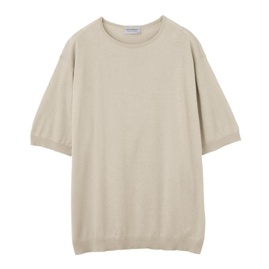 ジョンスメドレー シーランドコットン 半袖 ニット BELDEN ブラウン L JOHN SMEDLEY ジョンスメドレー クルーネック半袖ニット BELDEN