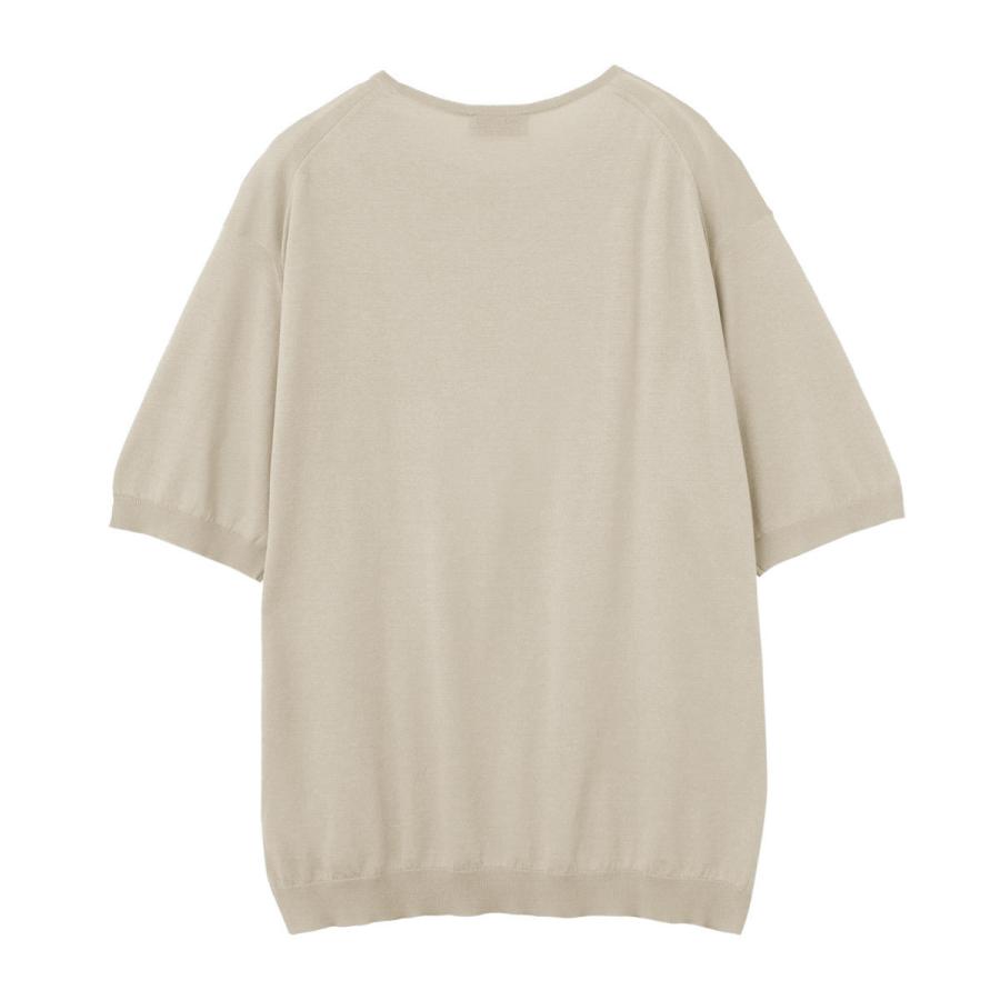 JOHN SMEDLEY 半袖ニット L BELDEN ブラウン JOHN SMEDLEY ジョンスメドレー クルーネック半袖ニット BELDEN