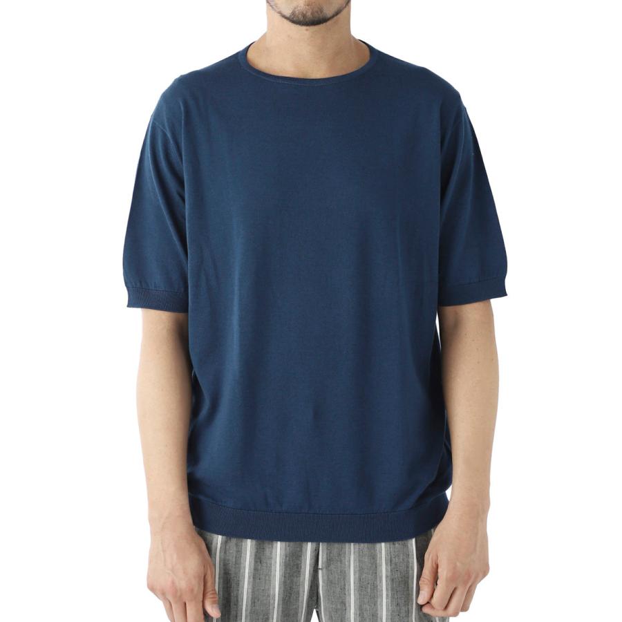 ジョンスメドレー JOHN SMEDLEY クルーネック半袖ニット BELDEN シーアイランドコットン 30ゲージ STANDARD FIT メンズ belden-indigo｜mb-y｜02