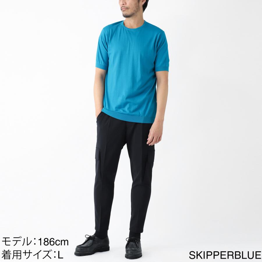 JOHN SMEDLEY ジョンスメドレー クルーネック半袖ニット BELDEN シー  