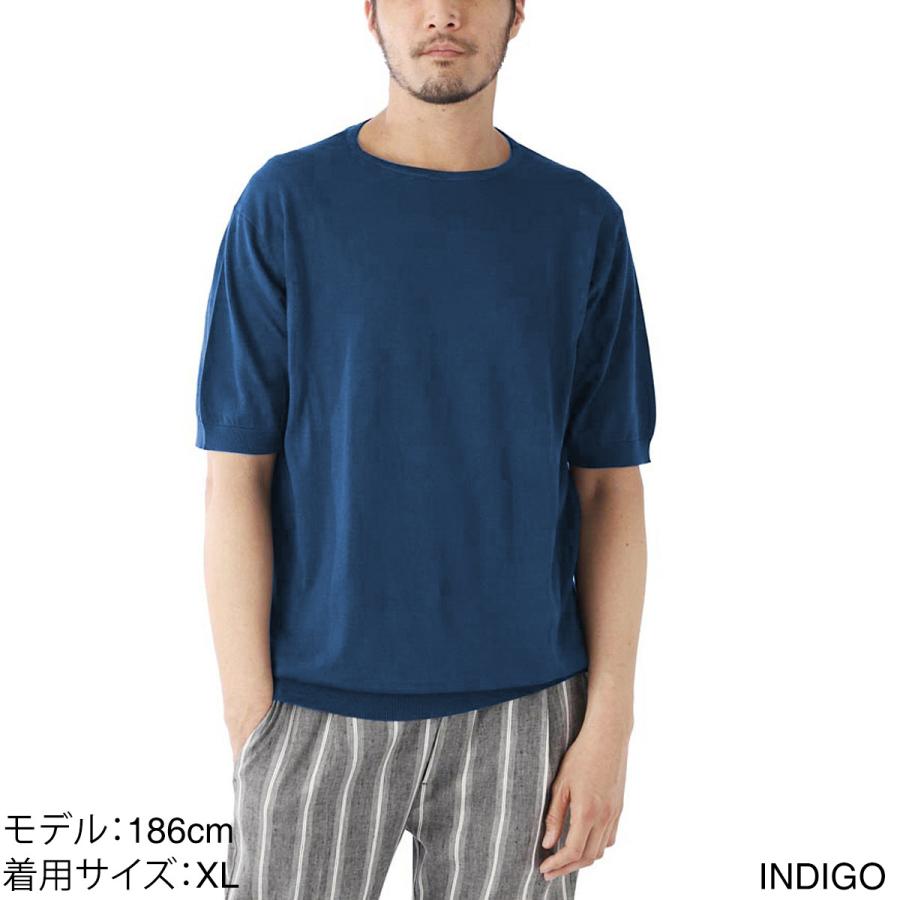 JOHN SMEDLEY ジョンスメドレー クルーネック半袖ニット BELDEN シー 