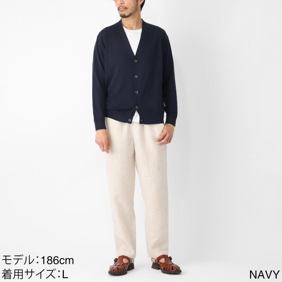 ジョンスメドレー JOHN SMEDLEY Vネック カーディガン BERNARD ベルナード シーアイランドコットン 30ゲージ EASY FIT メンズ bernard-navyの画像