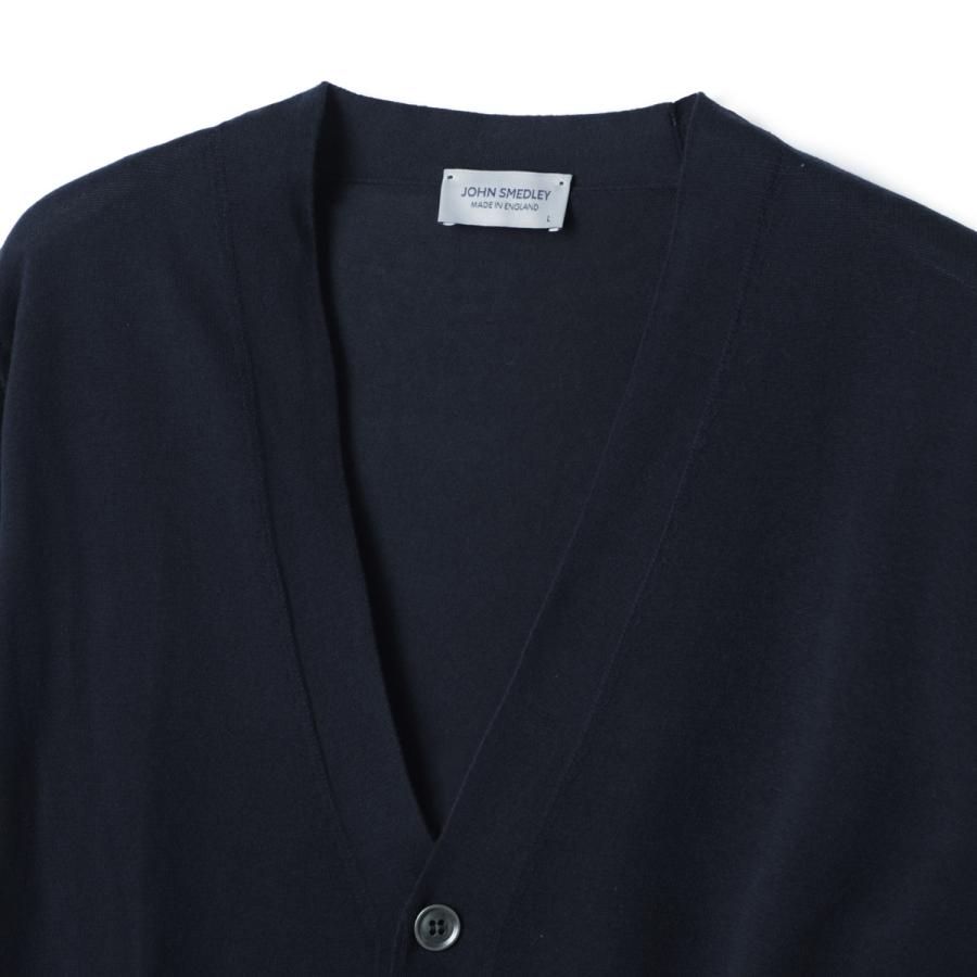 ジョンスメドレー JOHN SMEDLEY Vネック カーディガン BERNARD ベルナード シーアイランドコットン 30ゲージ EASY FIT メンズ bernard-navyの画像