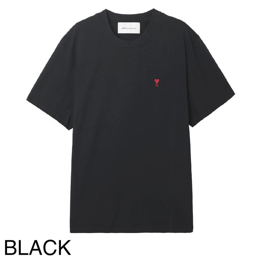 アミパリス AMI PARIS クルーネック 半袖 Tシャツ ブラック ハート AMI Alexandre Mattiussi アミパリス Tシャツ AMI paris クルーネック