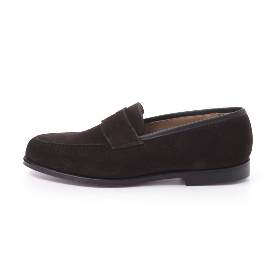 クロケット&ジョーンズ CROCKETT&JONES ローファー BOSTON ワイズE ラスト314 大きいサイズあり ブラウン メンズ boston-suede-28363a-s02l1-darkbrownの画像