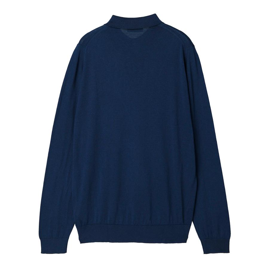 JOHN SMEDLEY 長袖ポロシャツ ブルー シーアイランドコットン 英国製 JOHN SMEDLEY（ジョンスメドレー） 長袖 ポロシャツ BRADWELL シー