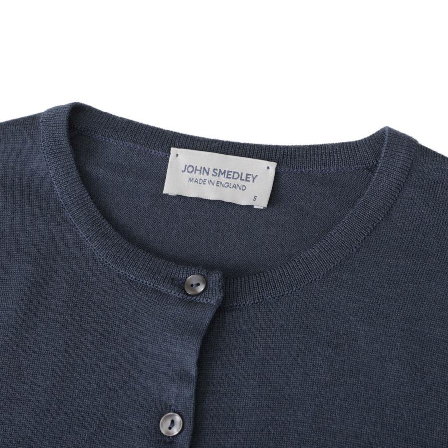 【美品】  JOHN SMEDLEY / ジョンスメドレー | BUTTERCUP CARDIGAN メリノウール ハイゲージ クルーネック ニットカーディガン | XL | グレー | レディース JOHN SMEDLEY（ジョンスメドレー） クルーネック カーディガン
