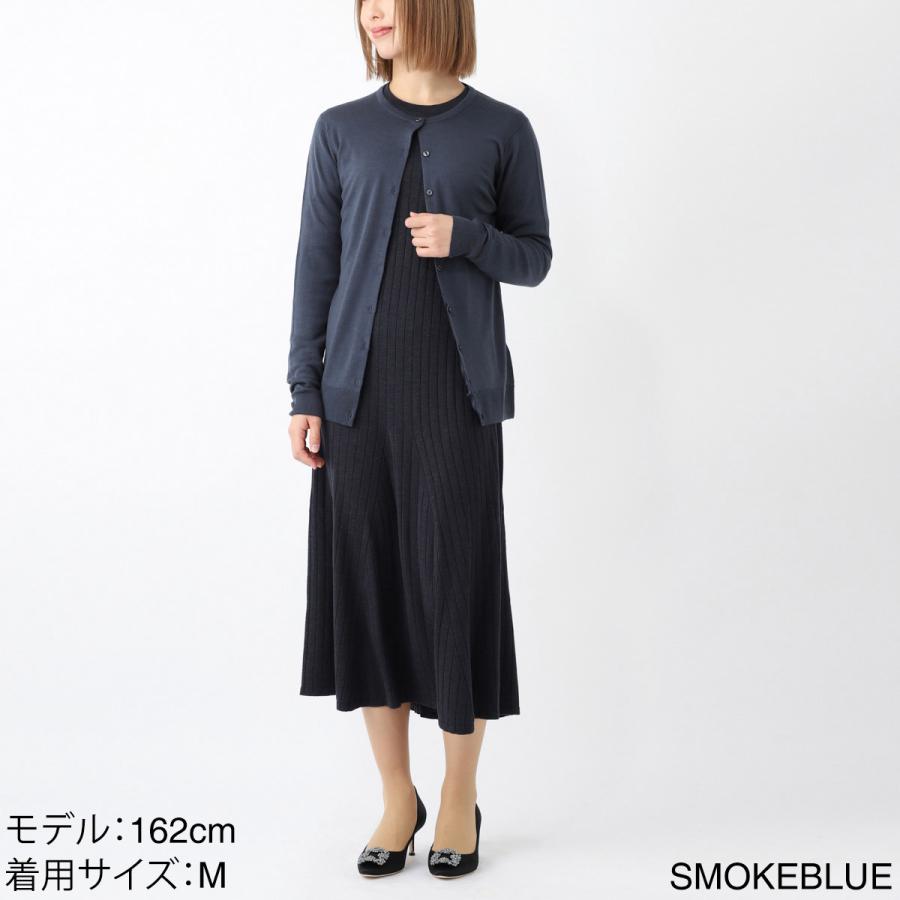 【美品】  JOHN SMEDLEY / ジョンスメドレー | BUTTERCUP CARDIGAN メリノウール ハイゲージ クルーネック ニットカーディガン | XL | グレー | レディース JOHN SMEDLEY（ジョンスメドレー） クルーネック カーディガン