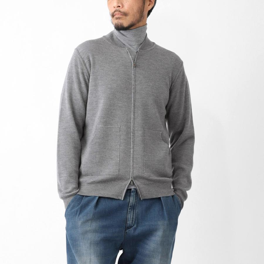フィリッポ デ ローレンティス FILIPPO DE LAURENTIIS ジップアップ ニットブルゾン 大きいサイズあり グレー メンズ bz1ml-rm16f-930