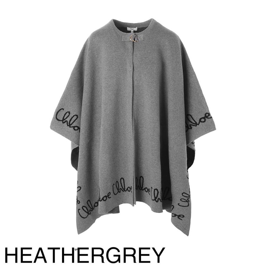 Chloé フード付きポンチョ グレー・ホワイト Chloé フード付きポンチョ グレー・ホワイト Chloé フード付きポンチョ