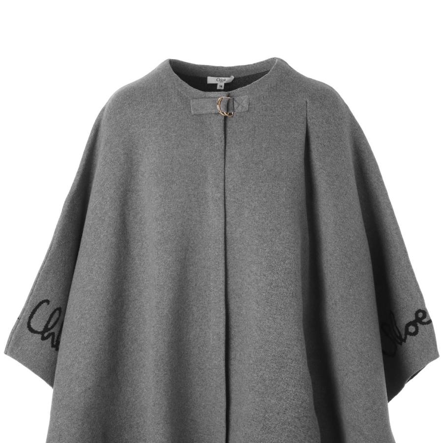 Chloé グレー フリル ポンチョ・ケープコート※生地厚手 Chloe（クロエ） ケープ ポンチョ KIDS キッズ ガールズ レディース