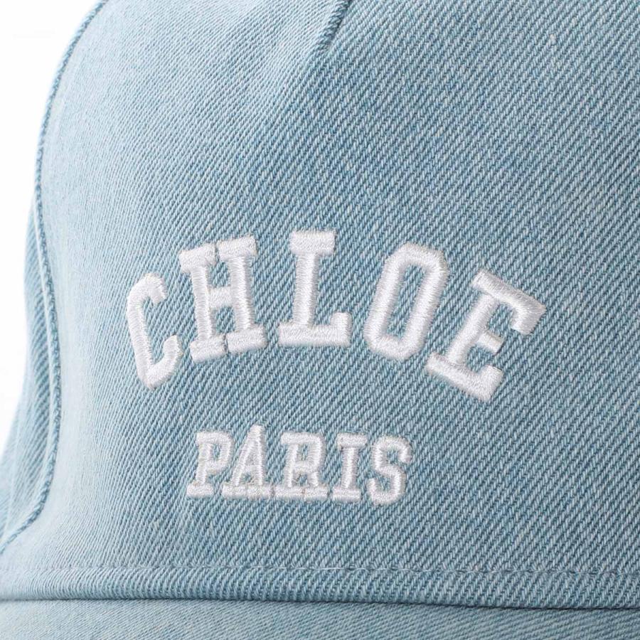 Chloe（クロエ） ベースボールキャップ コットン デニム ロゴ刺繍 帽子