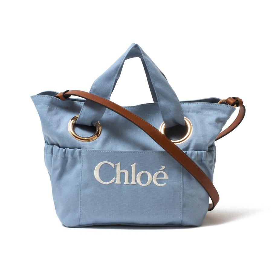 Chloe（クロエ） トートバッグ 2WAY ロゴ刺繍 コットン ハンドバッグ