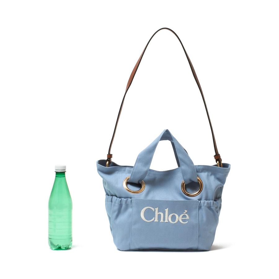 Chloe（クロエ） トートバッグ 2WAY ロゴ刺繍 コットン ハンドバッグ