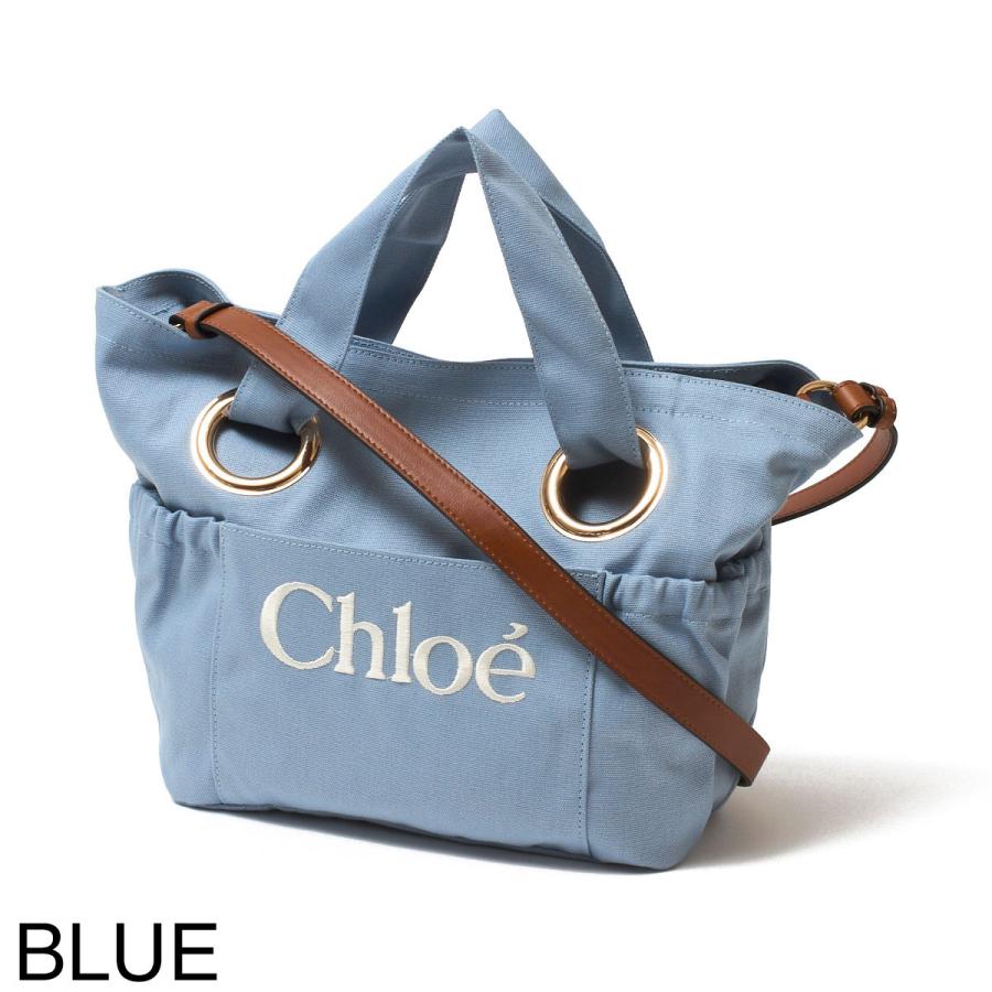 Chloe（クロエ） トートバッグ 2WAY ロゴ刺繍 コットン ハンドバッグ