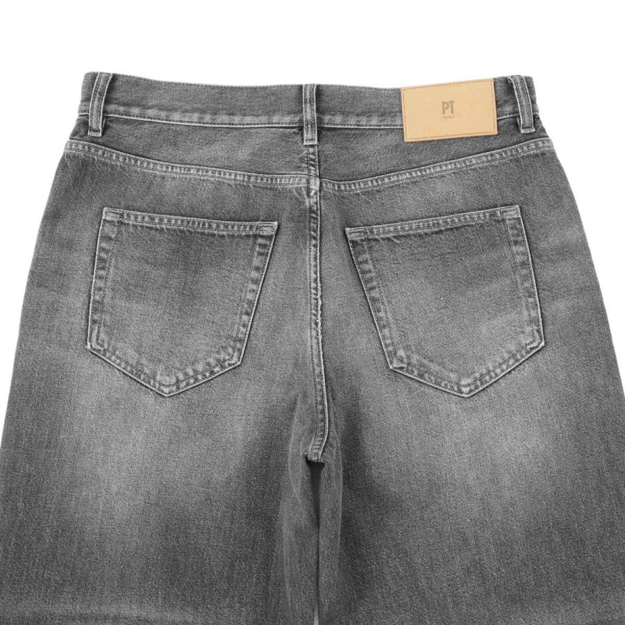 極美品】PTトリノ デニムパンツ ブラックデニム ボタンフライ ダメージ 