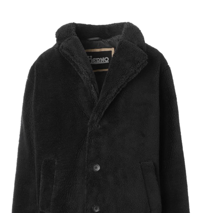 HERNO（ヘルノ） シングルコート ボアコート 大きいサイズあり ブラック メンズ ca000162u-12536-9300 : モダン ...