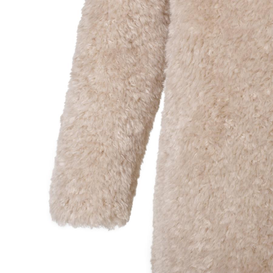 HERNO ヘルノ シングルコート CURLY FAUX FUR OVERSIZE FIT