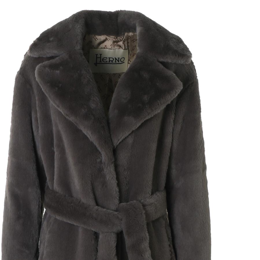 HERNO（ヘルノ） ロングコート COAT IN SOFT ALTERNATIVE FUR ファー
