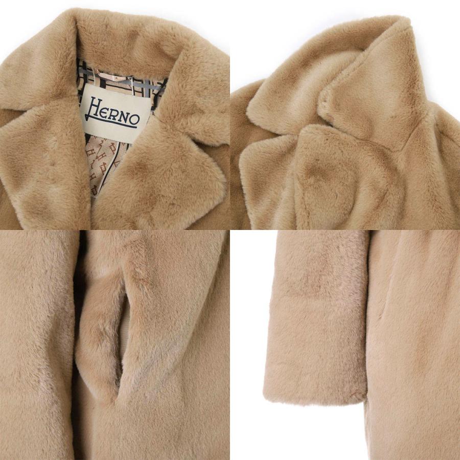 HERNO ヘルノ ロングコート ロゴボタン 大きいサイズ 42 ブラウン HERNO ヘルノ ロングコート 大きいサイズあり レディース