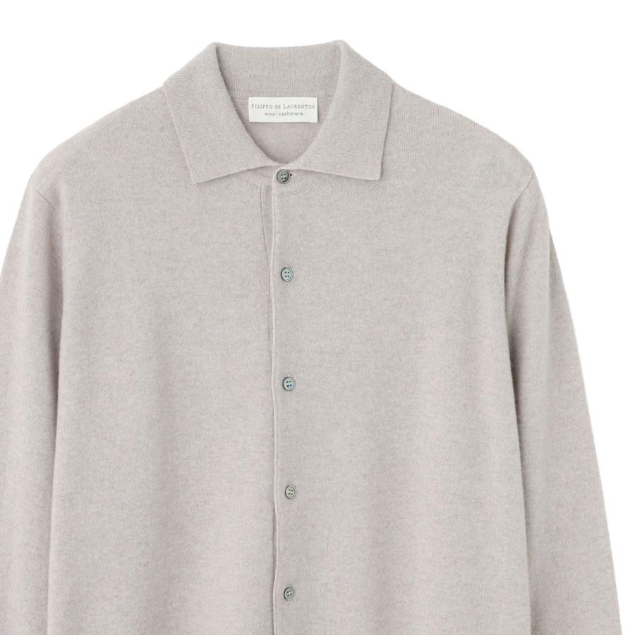 フィリッポ デ ローレンティス FILIPPO DE LAURENTIIS 長袖ニットシャツ CAMICIA ML LANA CASHMERE 大きいサイズあり ベージュ メンズ ca1ml-wc12r-081の画像