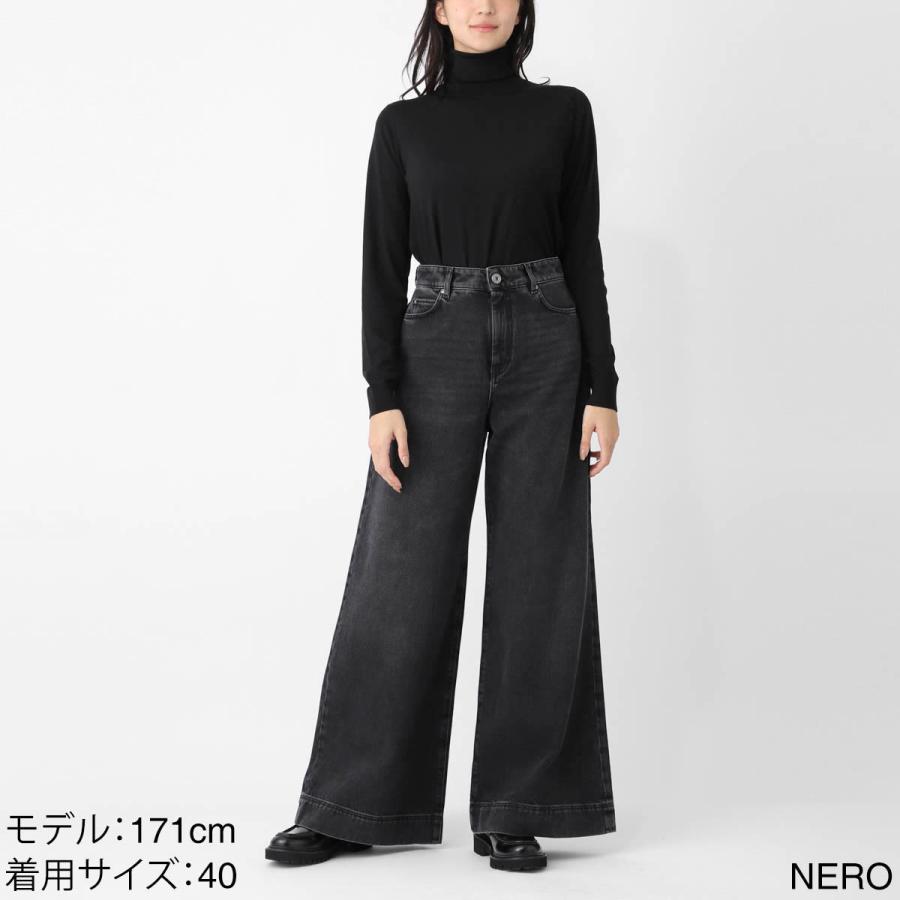 ウィークエンドマックスマーラ WEEKEND Max Mara ジップフライジーンズ CACTUS1234 ワイドパンツ ブラック レディース cactus1234-2525186052600-028の画像