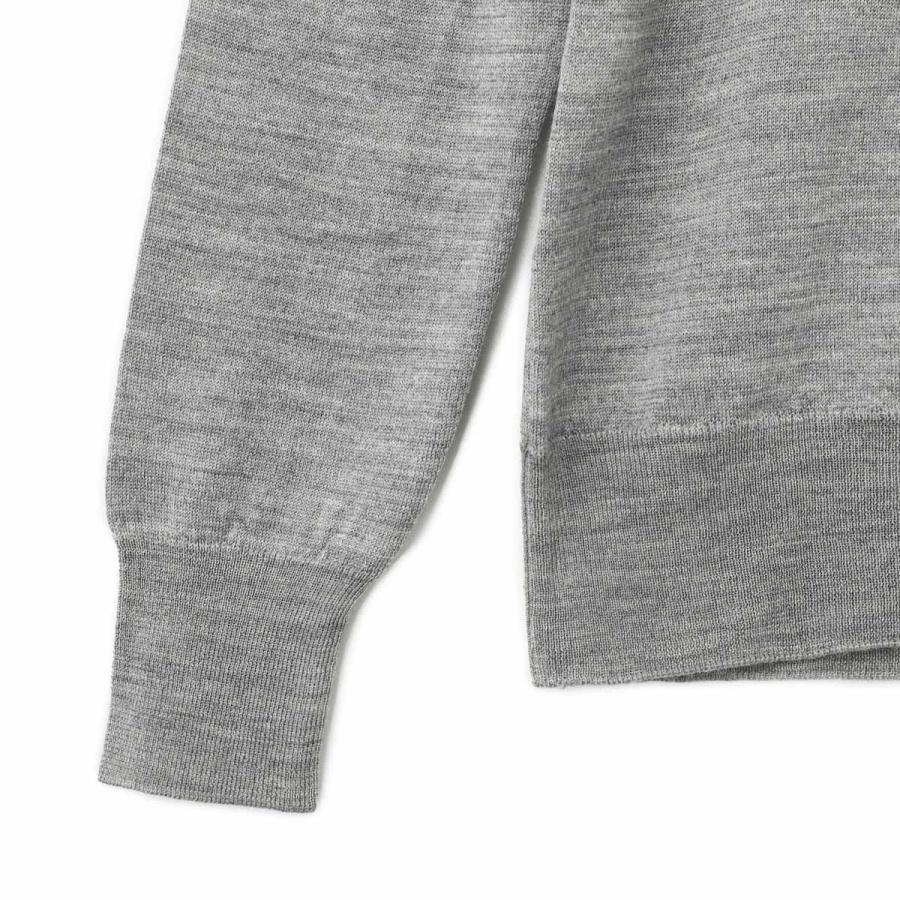 ジョンスメドレー JOHN SMEDLEY タートルネックセーター CATKIN エクストラファインメリノウール 30ゲージ SLIM FIT レディース silverの画像