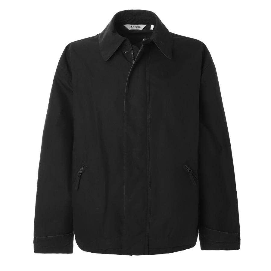 アスペジ ASPESI ワックスコーティング ジャケット DRY WAX COTTON JACKET ドライワックスコットン シャツジャケット ブラック メンズ cg70-d070-10241の画像